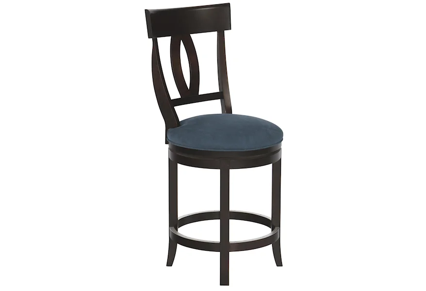 Bar Stools Customizable 24" Upholstered Swivel Stool by Canadel at Esprit Decor Home Furnishings